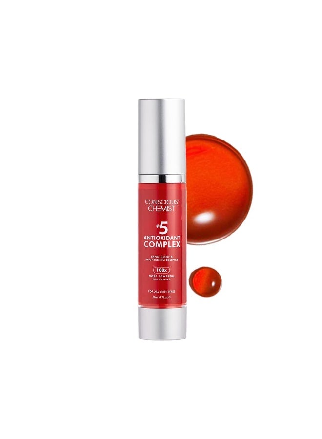 Conscious Chemist® Rapid Glow & Brightening Essence | Face Serum with 5 Antioxidant Complex (100X Stronger Than Vitamin C), Vitamin E & Retinol | For Radiant, Even-Toned Skin, For Men & Women, All Skin Types – 50ml - Image 1